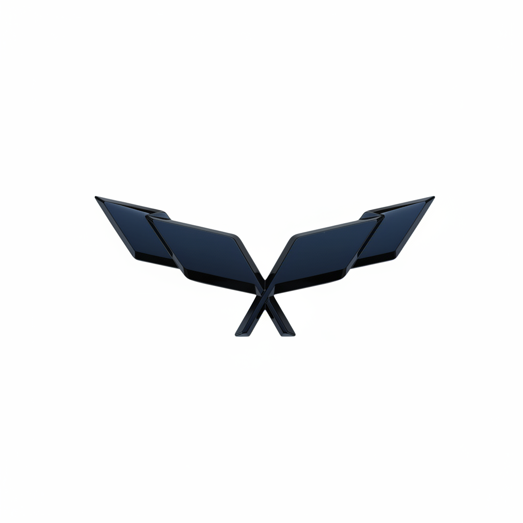Modernized C5 Corvette blackout emblem in gloss black, front and rear badge for 1997-2004